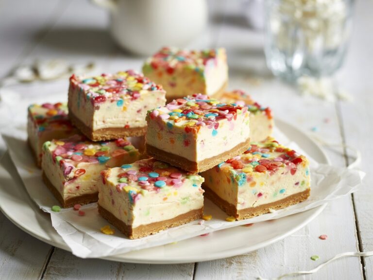 No-Bake Confetti Cheesecake Bars
