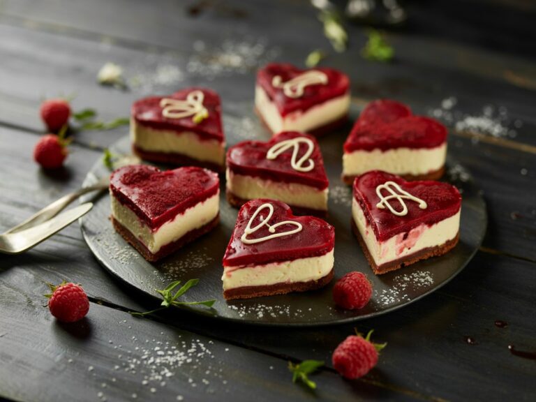 no-bake red velvet cheesecake hearts